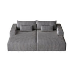 102 Corduroy Cloud Chaise Sectional with Reclining Sofa Bed, No-Assembly Design & Ergonomic Backrest