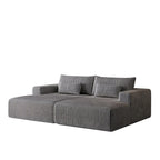 102 Corduroy Cloud Chaise Sectional with Reclining Sofa Bed, No-Assembly Design & Ergonomic Backrest