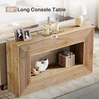 59-Inch Long Console Table for Living Room, Narrow Wood Entryway Table