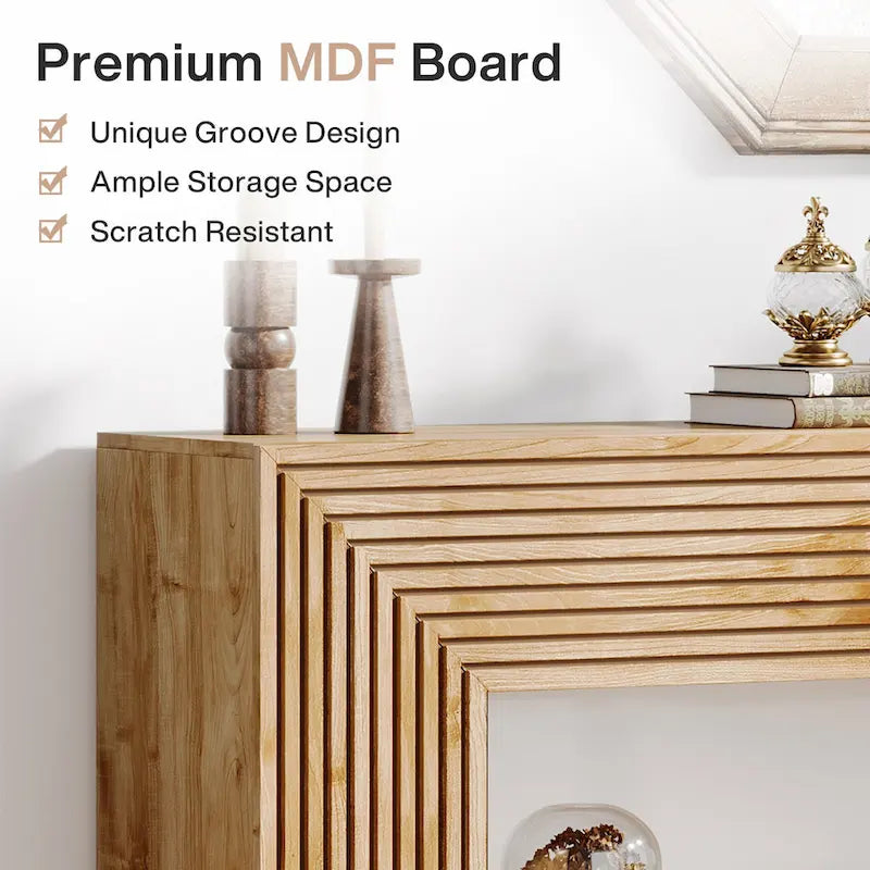 59-Inch Long Console Table for Living Room, Narrow Wood Entryway Table