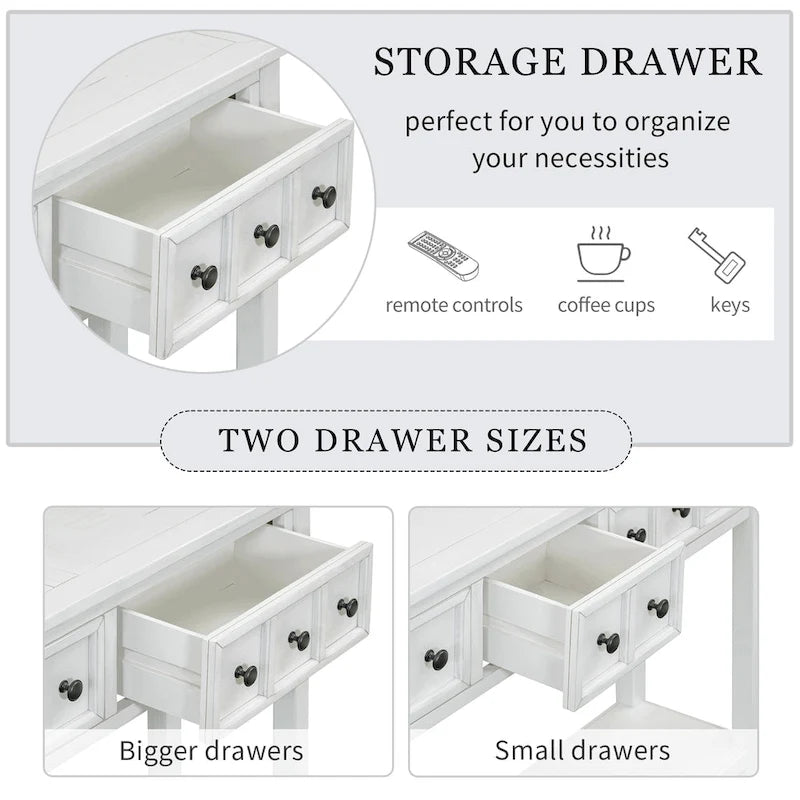 Rustic 4-drawer Entryway Console Table