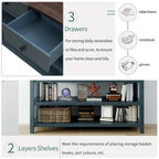 Retro Design Console Table with Two Open Shelves