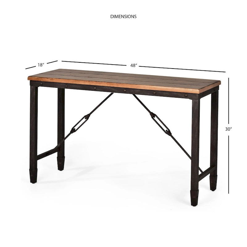 Steve Silver Gatling Natural Industrial Console Table