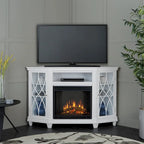 Lynette 56 TV Stand Electric Fireplace White by Real Flame