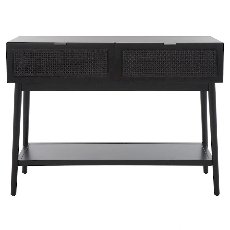 SAFAVIEH Capitola 2-Drawer Rattan Console Table - 42 In. W x 14 In. D x 31 In. H - 42Wx14Dx31H