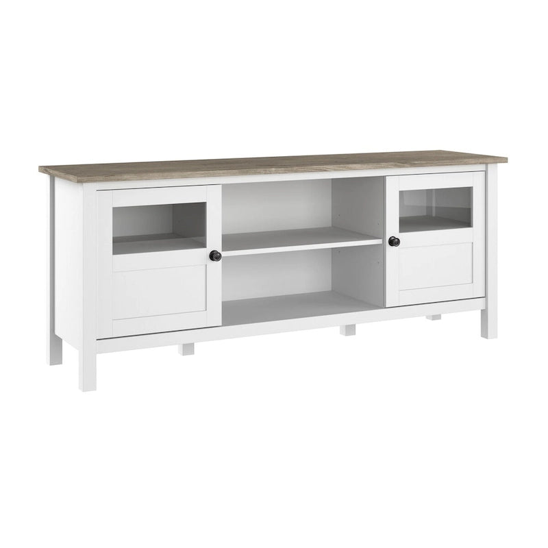 Bush Furniture Mayfield 60W TV Stand with Doors and Shelves.