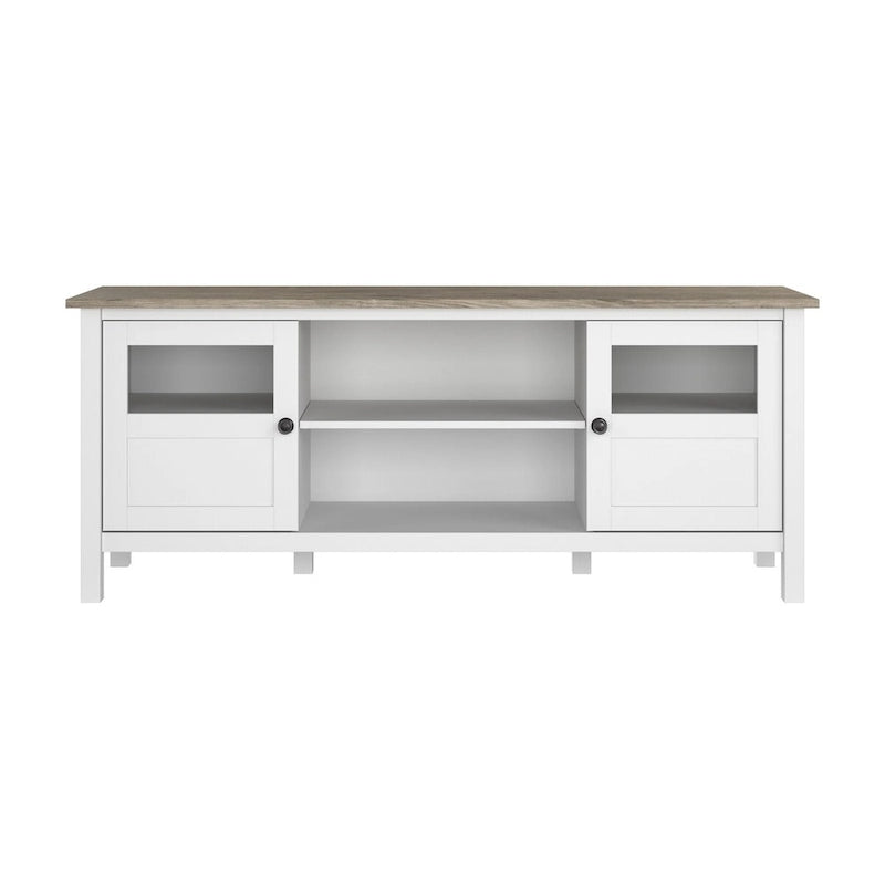 Bush Furniture Mayfield 60W TV Stand with Doors and Shelves.