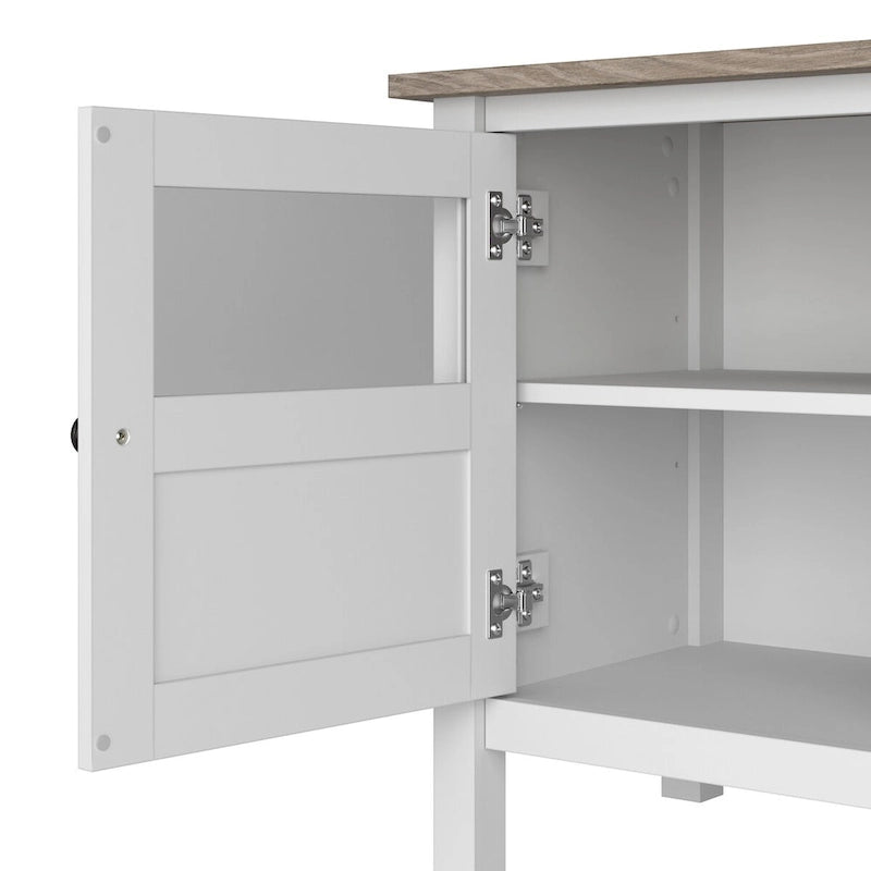 Bush Furniture Mayfield 60W TV Stand with Doors and Shelves.